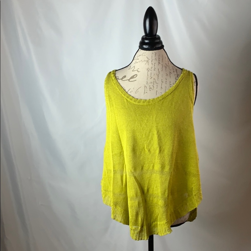RACHEL ROY Yellow Linen Knit Top